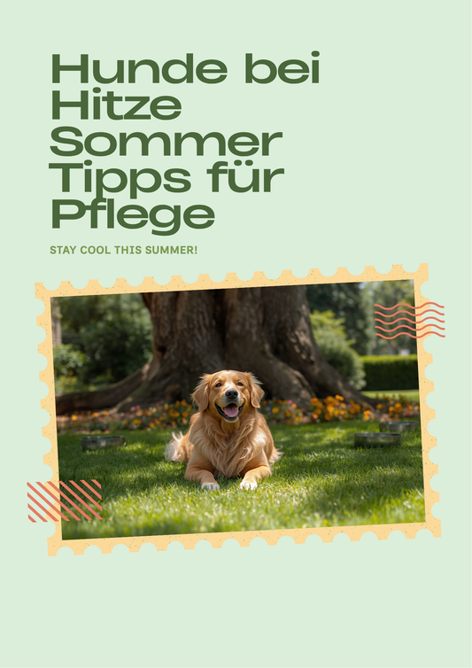 Glücklicher Golden Retriever liegt im Schatten eines Baumes auf einer Sommerwiese
