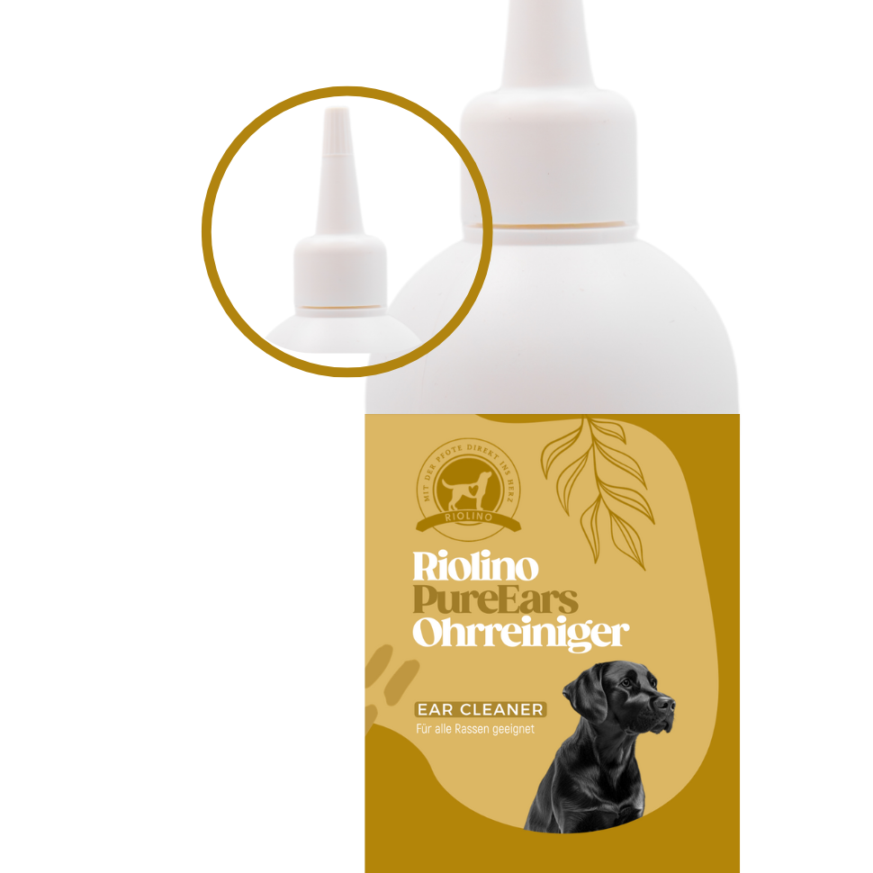 Riolino PureEars Ohrenreiniger für Hunde, 250-ml-Flasche mit Dosierspitze